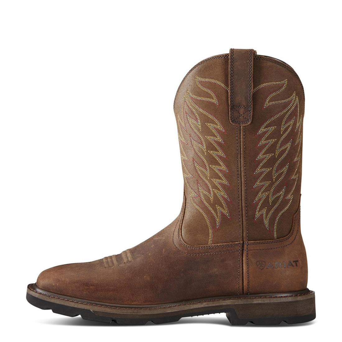 Groundbreaker Steel-Toe Wide Square Toe Work Boot Brown - Image 6