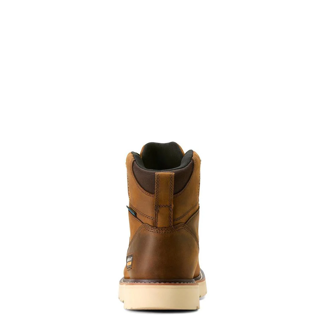 Rebar 6 inch Soft-Toe Waterproof Moc Toe Wedge Boot Distressed Brown - Image 5