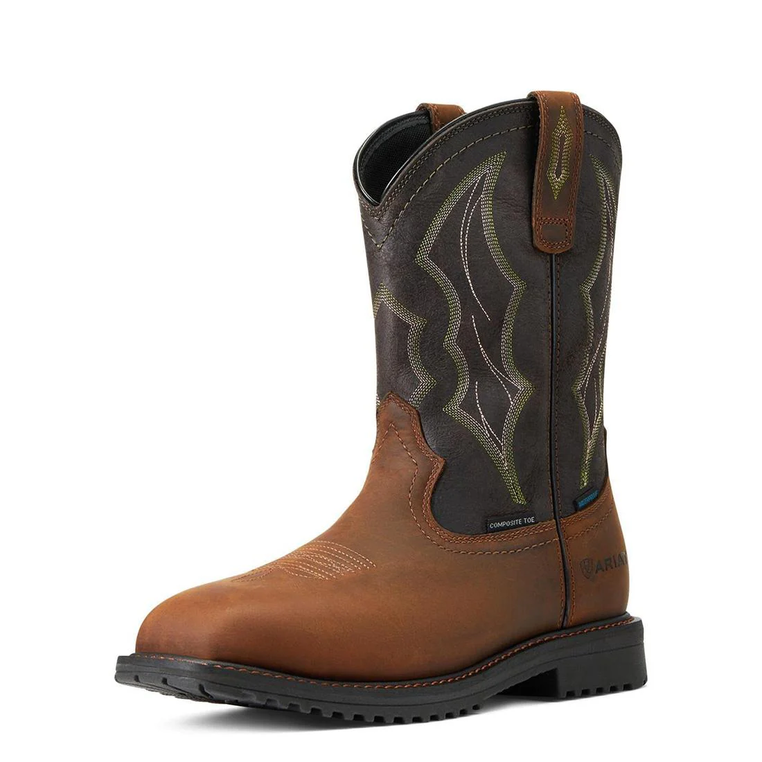RigTek Composite-Toe Waterproof Wide Square Toe Work Boot Distressed Brown - Image 7