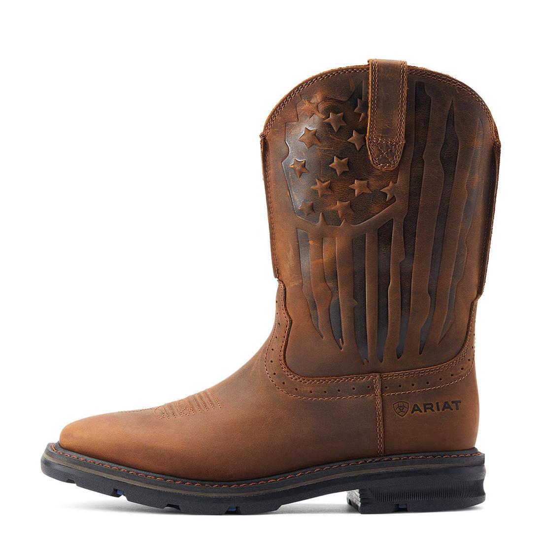 Sierra Shock Shield Patriot Soft-Toe Boot Distressed Brown - Image 6
