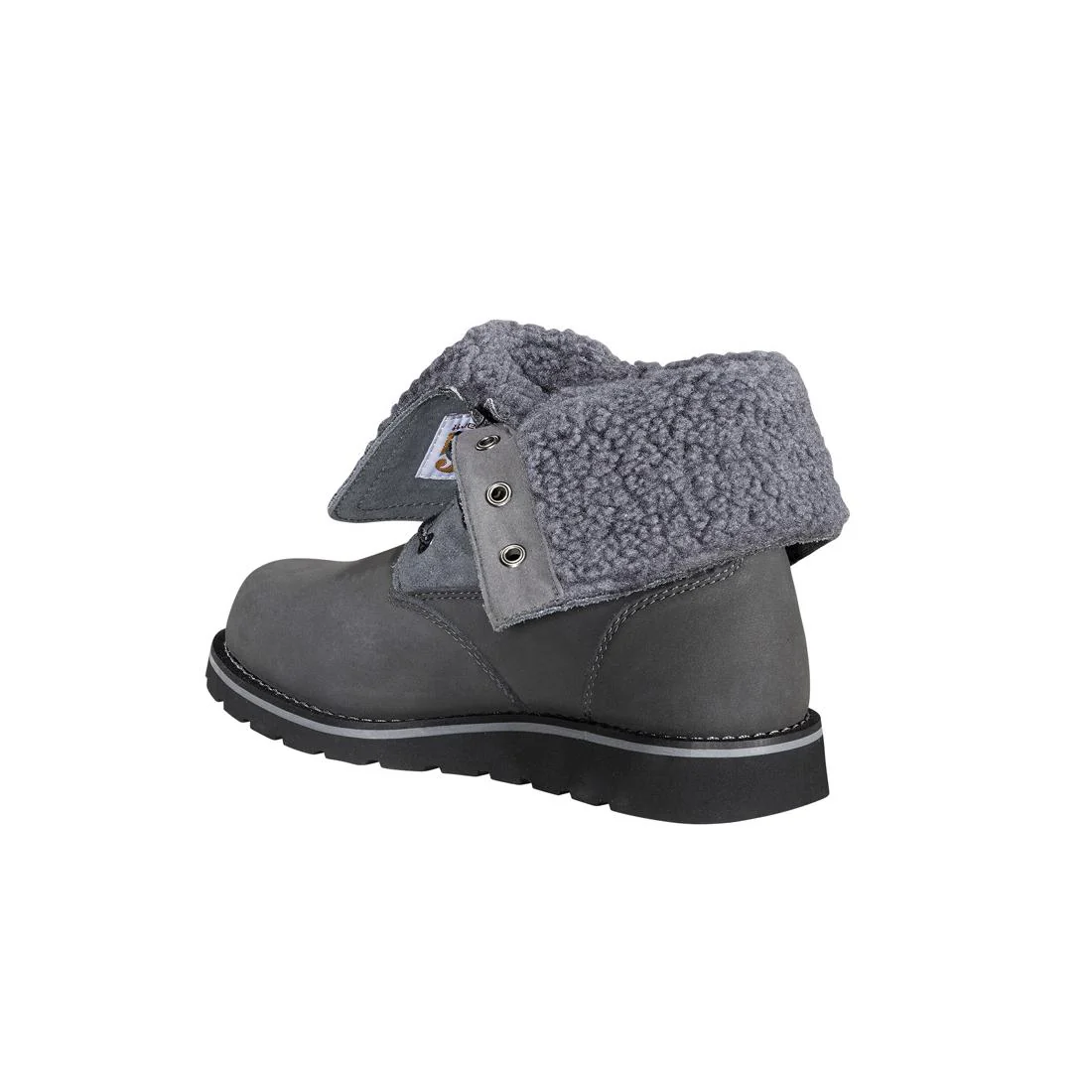 8" Women's Waterproof Sherpa Lined Fold Down Winter Wedge Soft Toe Boot Dark Grey - Image 10