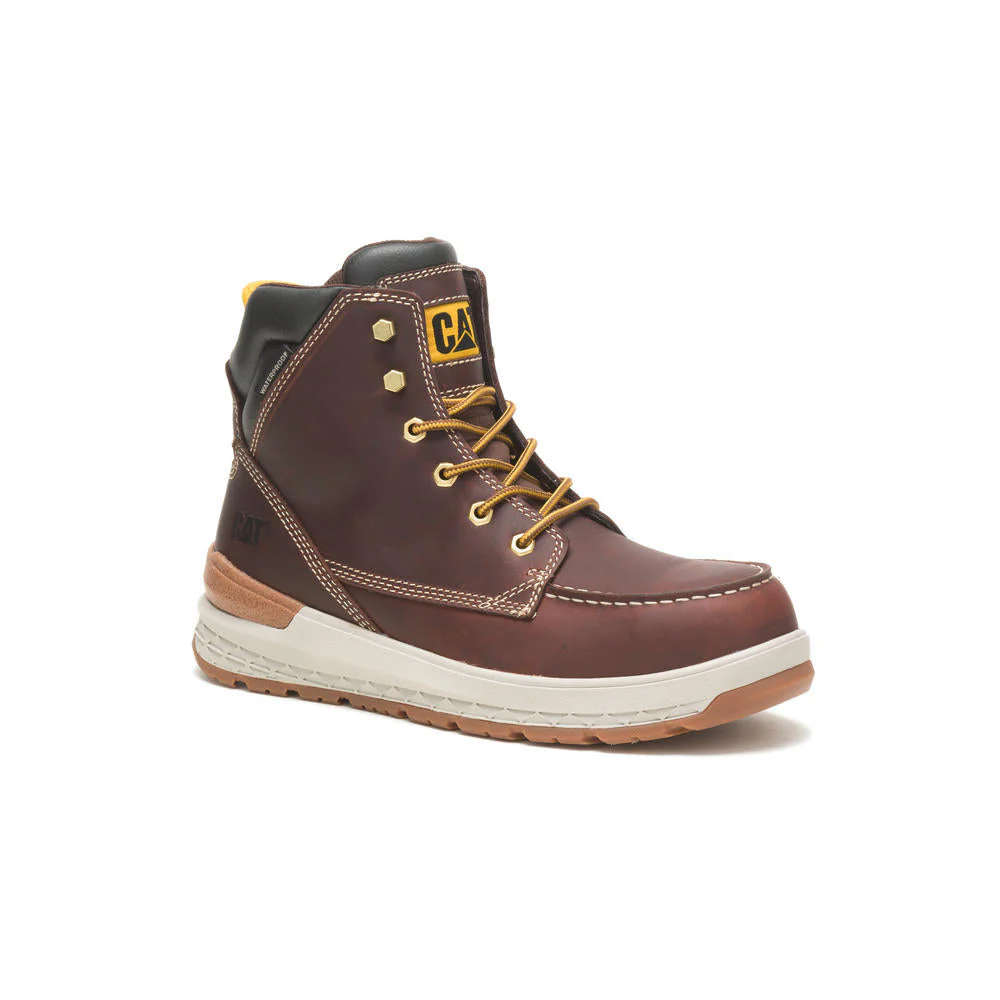 Impact Composite-Toe Waterproof Work Boot Red Brown - Image 2