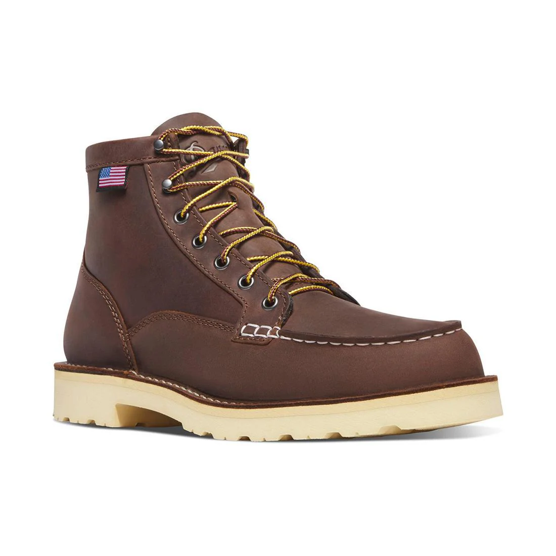 Bull Run Moc Toe 6" Steel Toe Work Boot Brown Heel - Image 2
