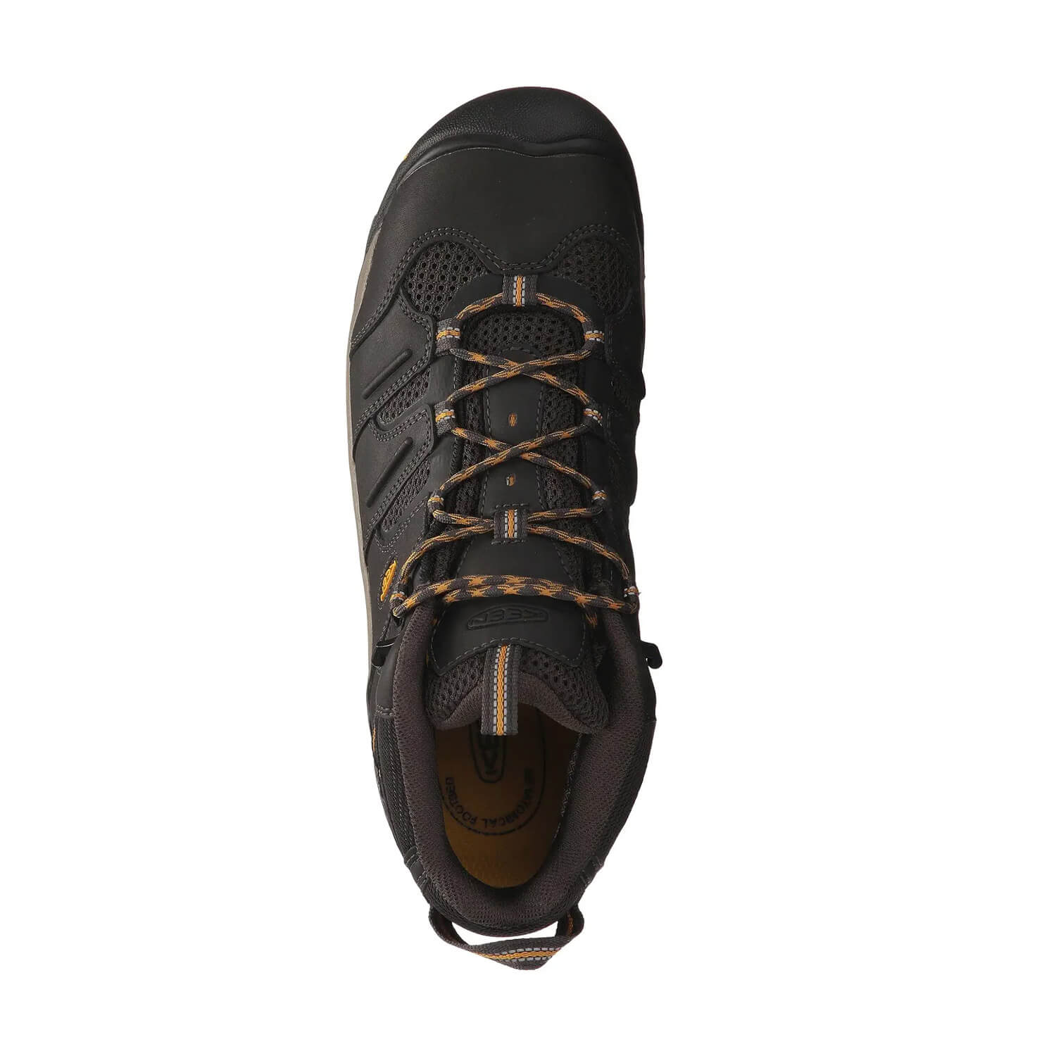 Women's Lansing Mid Steel-Toe Work Boot Waterproof Raven/Tawny Olive Keen - Image 4