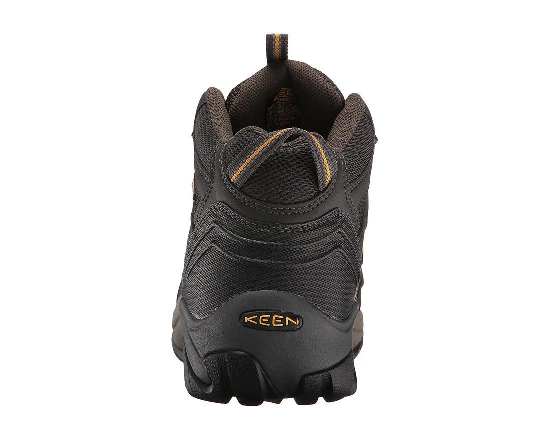Women's Lansing Mid Steel-Toe Work Boot Waterproof Raven/Tawny Olive Keen - Image 5